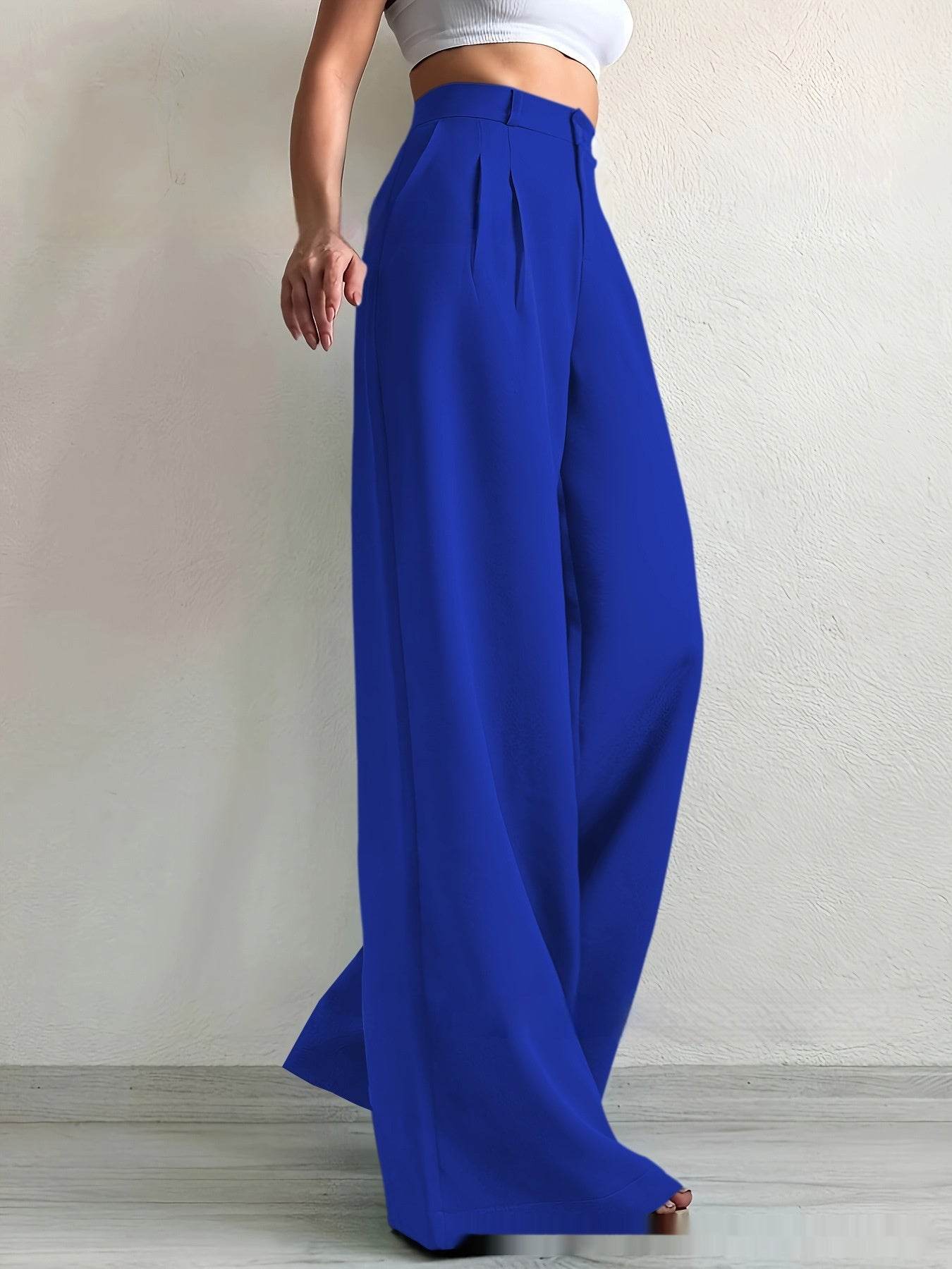 Elegant Bootcut Trousers - Solid Color Formal Pants for Every Occasion - Buy Center US