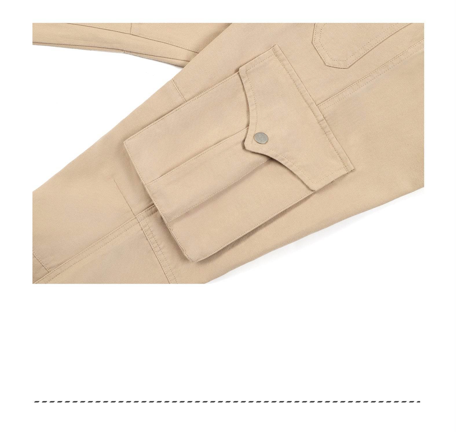 Buycenter Retro Two-color Casual Micro-flare Pants for Youth - Khaki & Black - Buy Center US