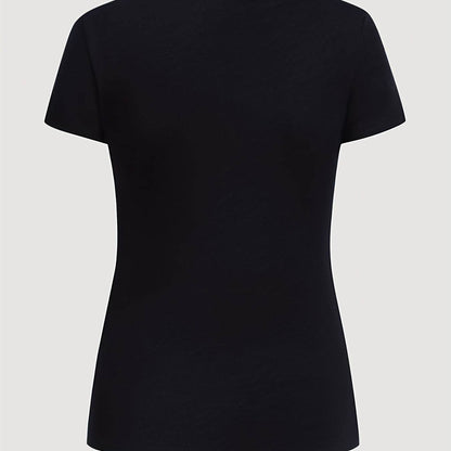 Women's V-neck Slim-fit Top - Short Sleeve, Available in Multiple Colors - Buy Center US