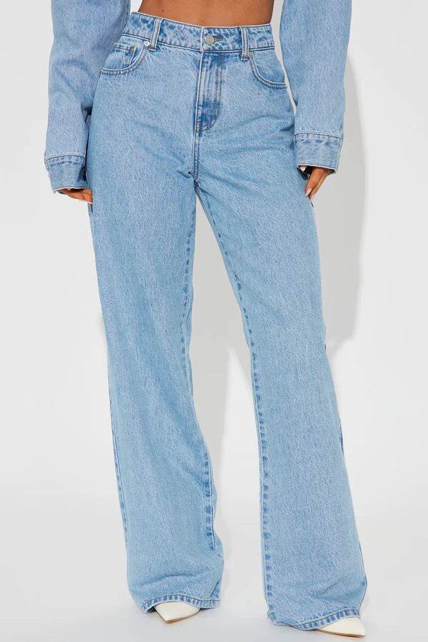 Love Pocket High Waist Loose Jeans - Straight Slimming Trousers for All Sizes - Buy Center US