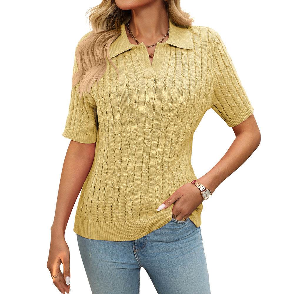 Stylish V-Neck Knitted Pullover - Available in Multiple Colors & Sizes - Buy Center US