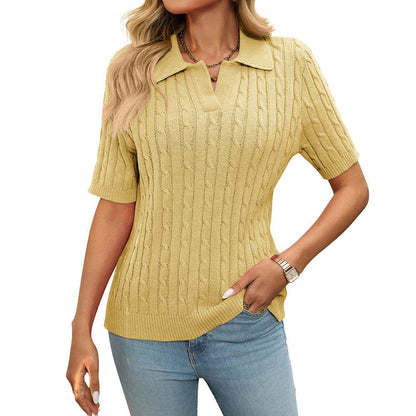Stylish V-Neck Knitted Pullover - Available in Multiple Colors & Sizes - Buy Center US
