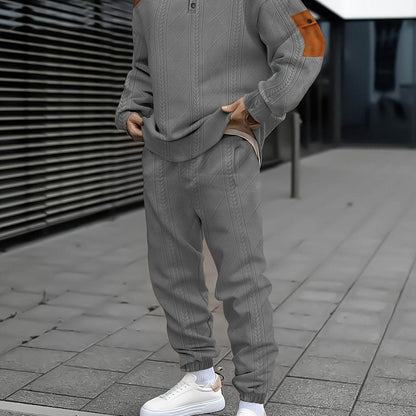 Men's Casual Sports Suit - Color Block Design, Comfortable & Breathable Fabric - Buy Center US