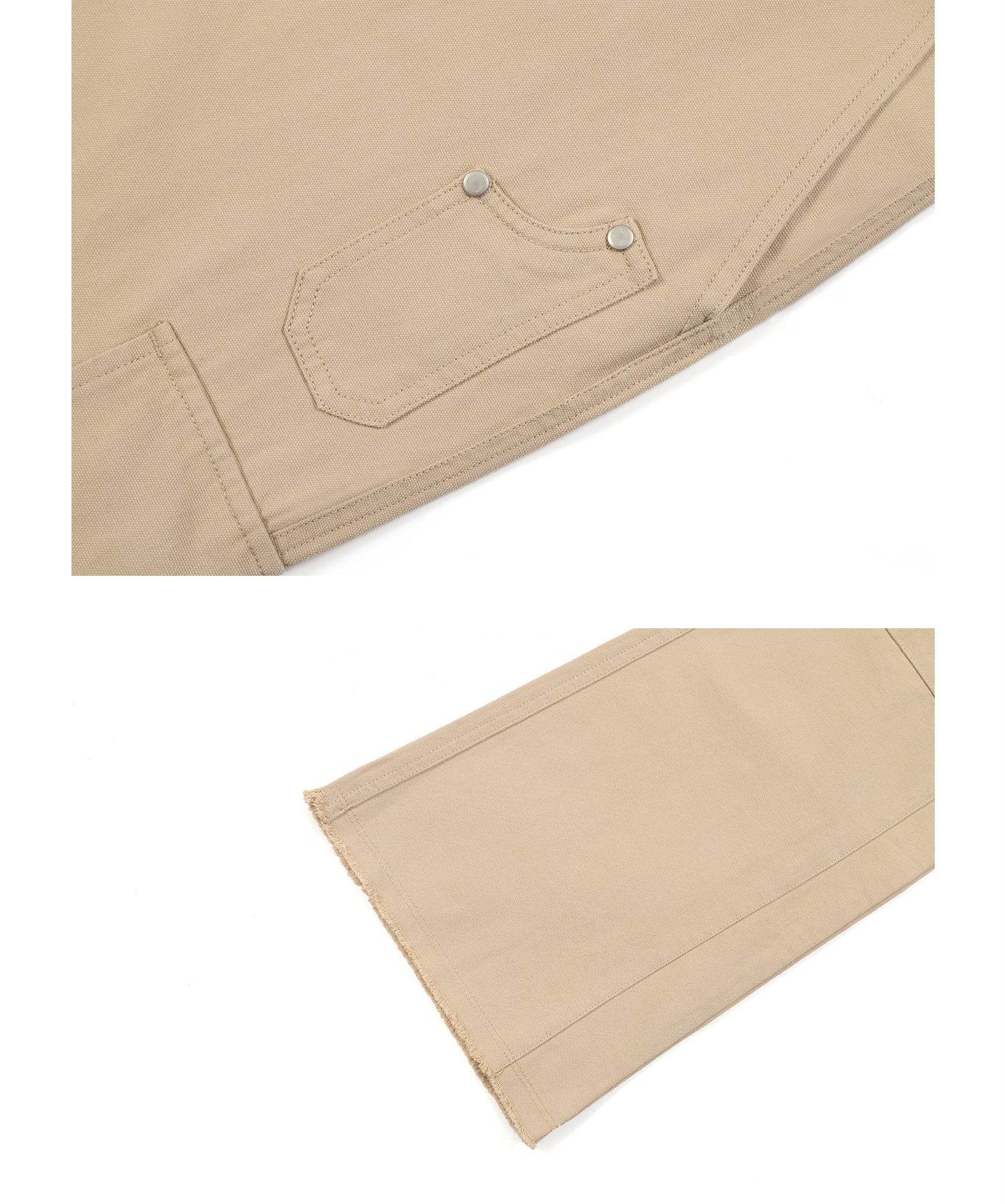 Buycenter Retro Two-color Casual Micro-flare Pants for Youth - Khaki & Black - Buy Center US