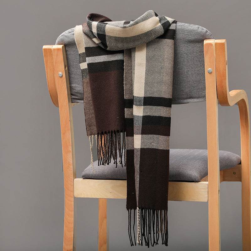 Buycenter British Plaid Cashmere Tassel Scarf for Couples & Kids - Buy Center US