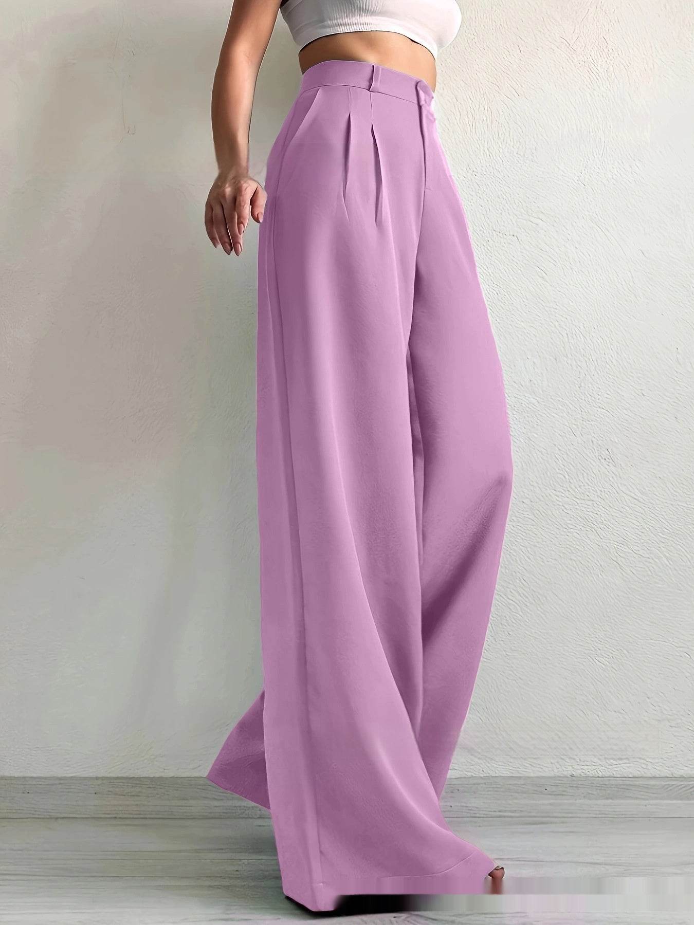 Elegant Bootcut Trousers - Solid Color Formal Pants for Every Occasion - Buy Center US