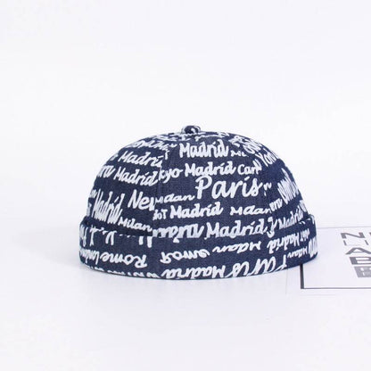 English Graffiti Landlord Hat - Stylish Cotton Dome Cap for Trendy Looks - Buy Center US