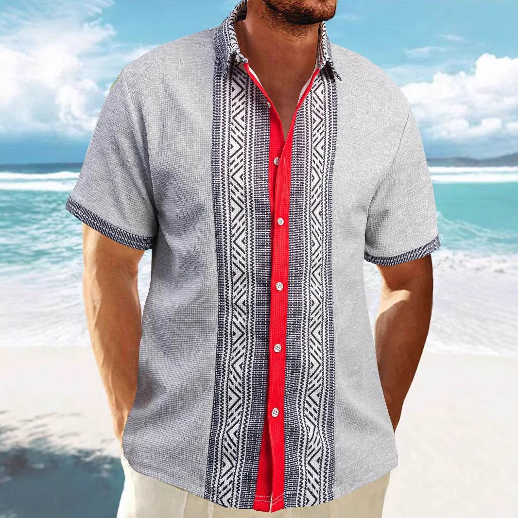 Buycenter Men's Printed Button Short Sleeve Shirt - S-XXXL Available - Buy Center US
