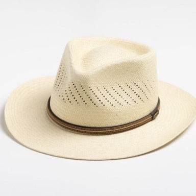 Buycenter Striped Bow Flat-brimmed Straw Top Hat - Adjustable Size - Buy Center US