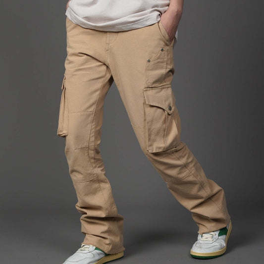 Buycenter Retro Two-color Casual Micro-flare Pants for Youth - Khaki & Black - Buy Center US
