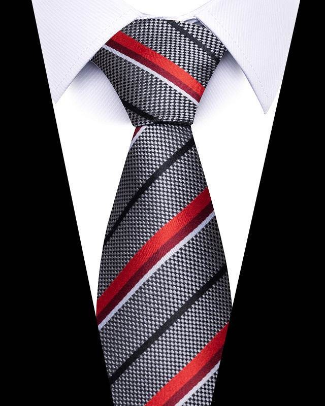 Buycenter 8cm Striped Tie - High-Quality Polyester for Professional Styling - Buy Center US