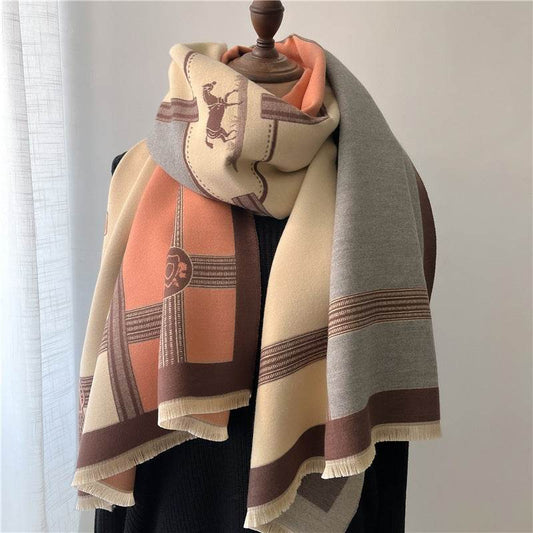 Women's Thickening Shawl Scarf - Stylish Warmth with Tassels - Buy Center US