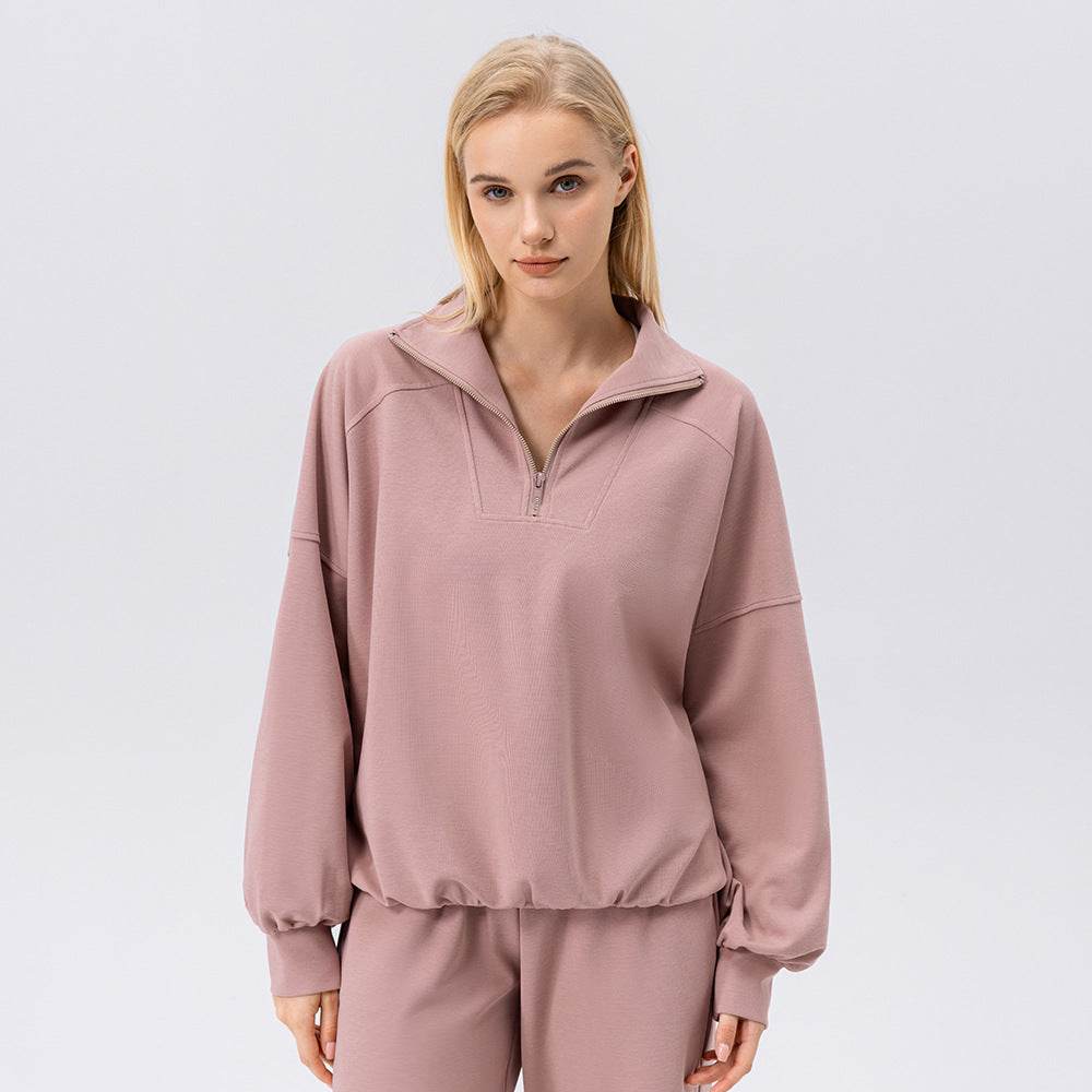 Women's Half Zipper Long Sleeve Sweatshirt - Casual Running and Fitness - Buy Center US