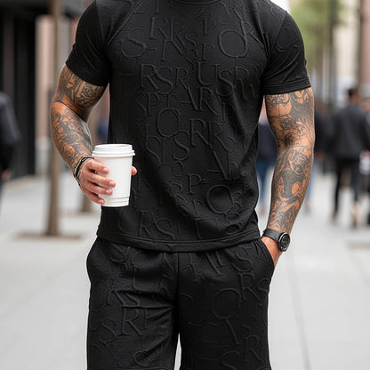 European-American Style Men's Fashion Set - Short Sleeve T-Shirt & Shorts - Buy Center US