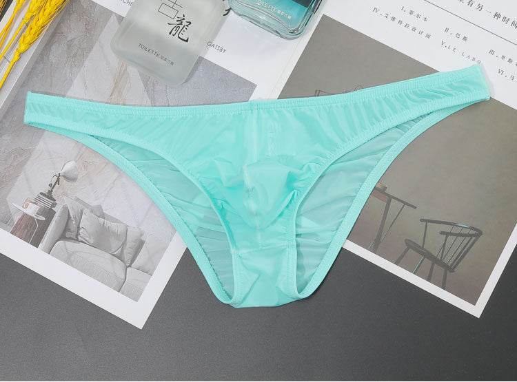 Buycenter Low Waist Men's Briefs - Transparent Ice Silk T-shaped Design - Buy Center US