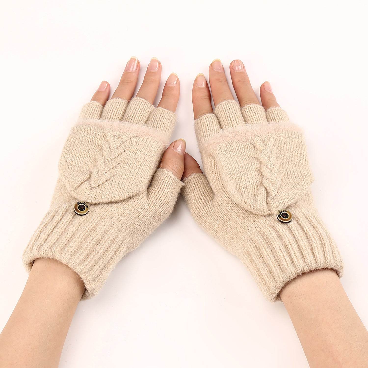 Women's Warm Wool Fingerless Gloves - Fashionable & Touchscreen Ready - Buy Center US