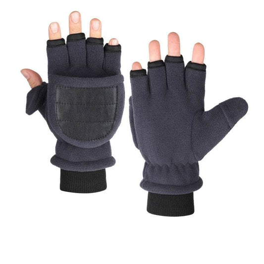 Buycenter Double-Layer Velvet Gloves - Touch Screen Half Finger Design - Buy Center US