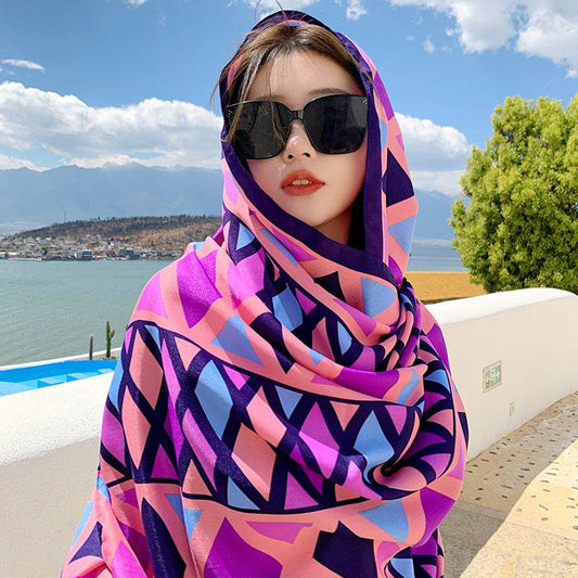 Sanya Seaside Women's Shawl Scarf - Warm & Sunshade for All Seasons - Buy Center US