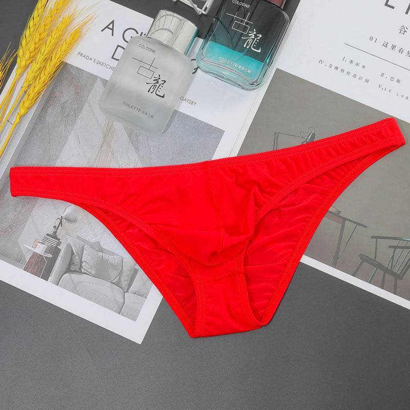 Buycenter Low Waist Men's Briefs - Transparent Ice Silk T-shaped Design - Buy Center US