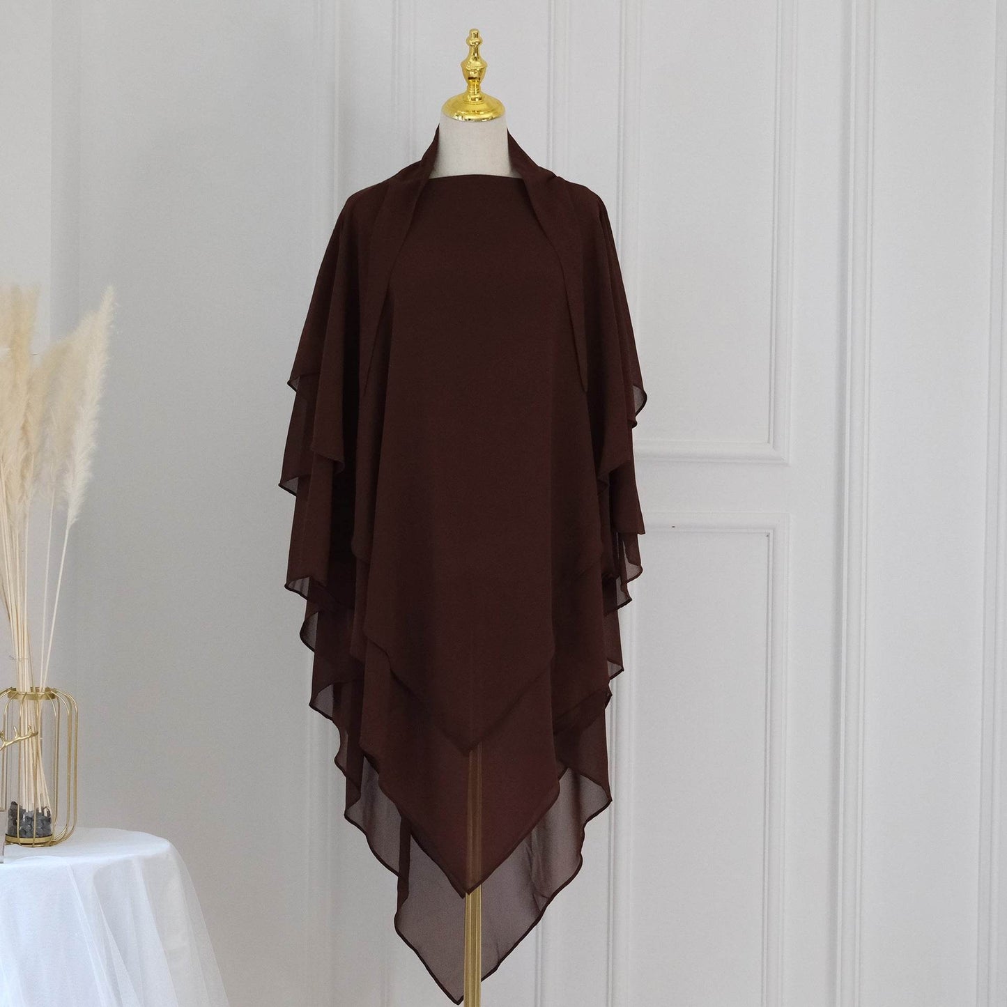 Pure Colored Two-Layer Headscarf - Versatile Long Design in Various Colors - Buy Center US