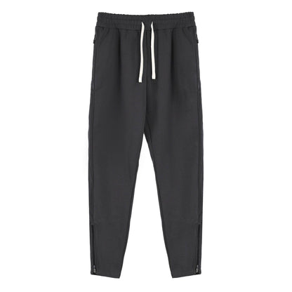 Slim Fit Ankle Banded Pants - Zipper Design & Drawstring Style - Buy Center US