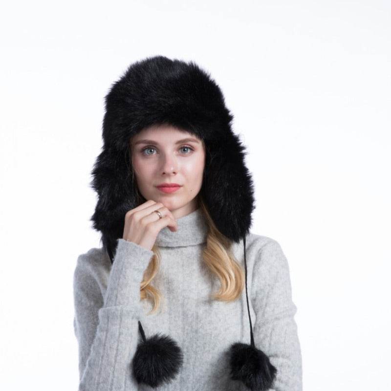 Korean Style Fox Fur Hat for Women - Warm Winter Beanie for All - Buy Center US
