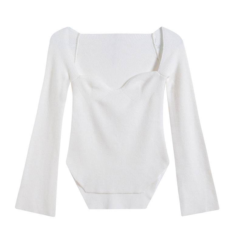 Women's Long Sleeve Off-Neck Pullover Sweater - Stylish & Cozy Top - Buy Center US