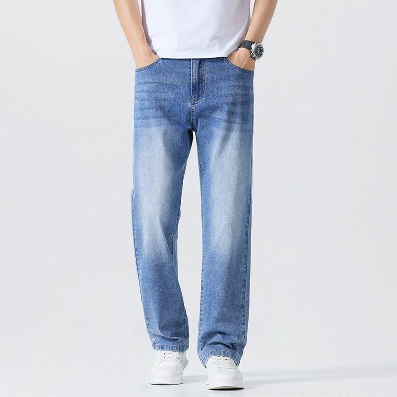 Buycenter Light Blue Jeans for Men - Mid Waist, Straight-Leg Style - Buy Center US