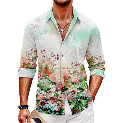 Summer Floral Printed Shirt for Men - Casual Cardigan Style, Sizes S-3XL - Buy Center US