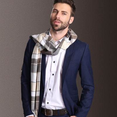 Buycenter Men's Winter Shawl Scarf - Warm Tartan Style for Spring & Autumn - Buy Center US
