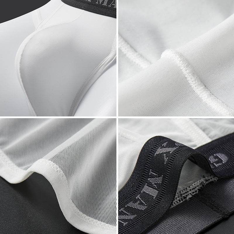 Buycenter Men's Ice Silk Low Waist Briefs - Breathable & Translucent Mesh - Buy Center US