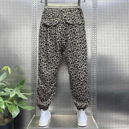 Men's Leopard Print Trousers - Loose Fit Casual Harem Pants - Buy Center US