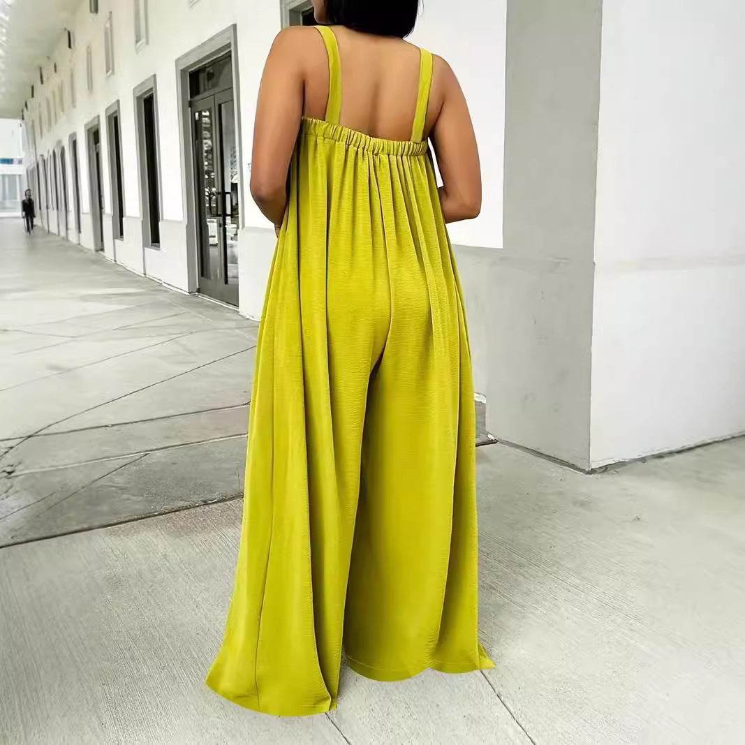 Women's Casual Wide-leg Jumpsuit - Stylish Sleeveless Design, Multiple Sizes - Buy Center US
