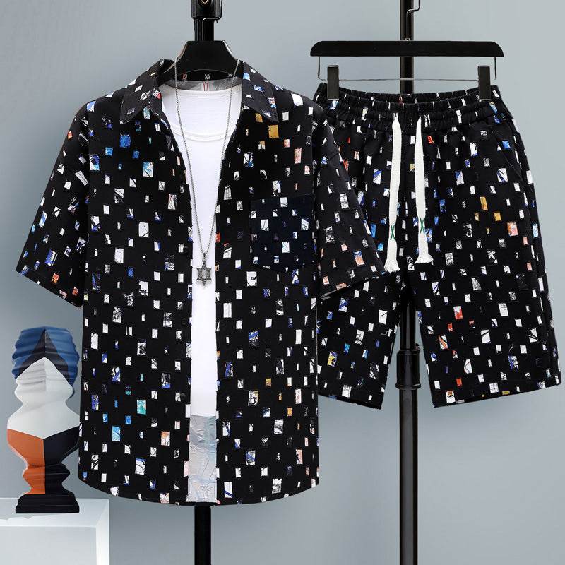 Buycenter Men's Short-Sleeved Sports Suit - Cool Two-Piece Set for Teens - Buy Center US