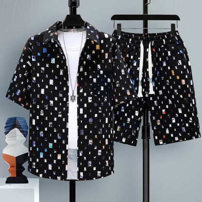 Buycenter Men's Short-Sleeved Sports Suit - Cool Two-Piece Set for Teens - Buy Center US