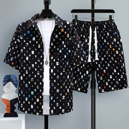 Buycenter Men's Short-Sleeved Sports Suit - Cool Two-Piece Set for Teens - Buy Center US