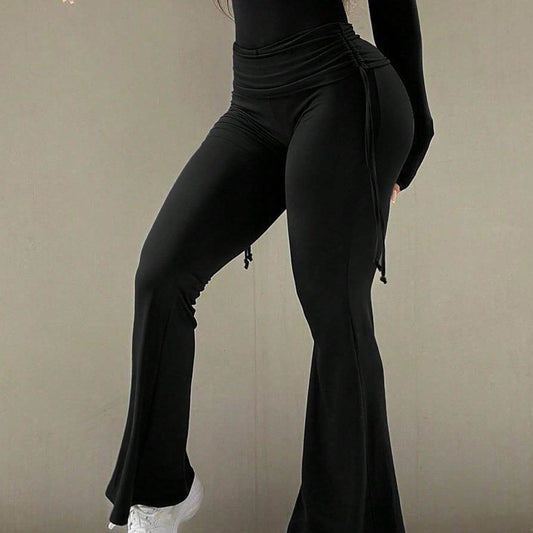 Women's Casual Flared Pants - Slimming High Waist, Versatile Style - Buy Center US