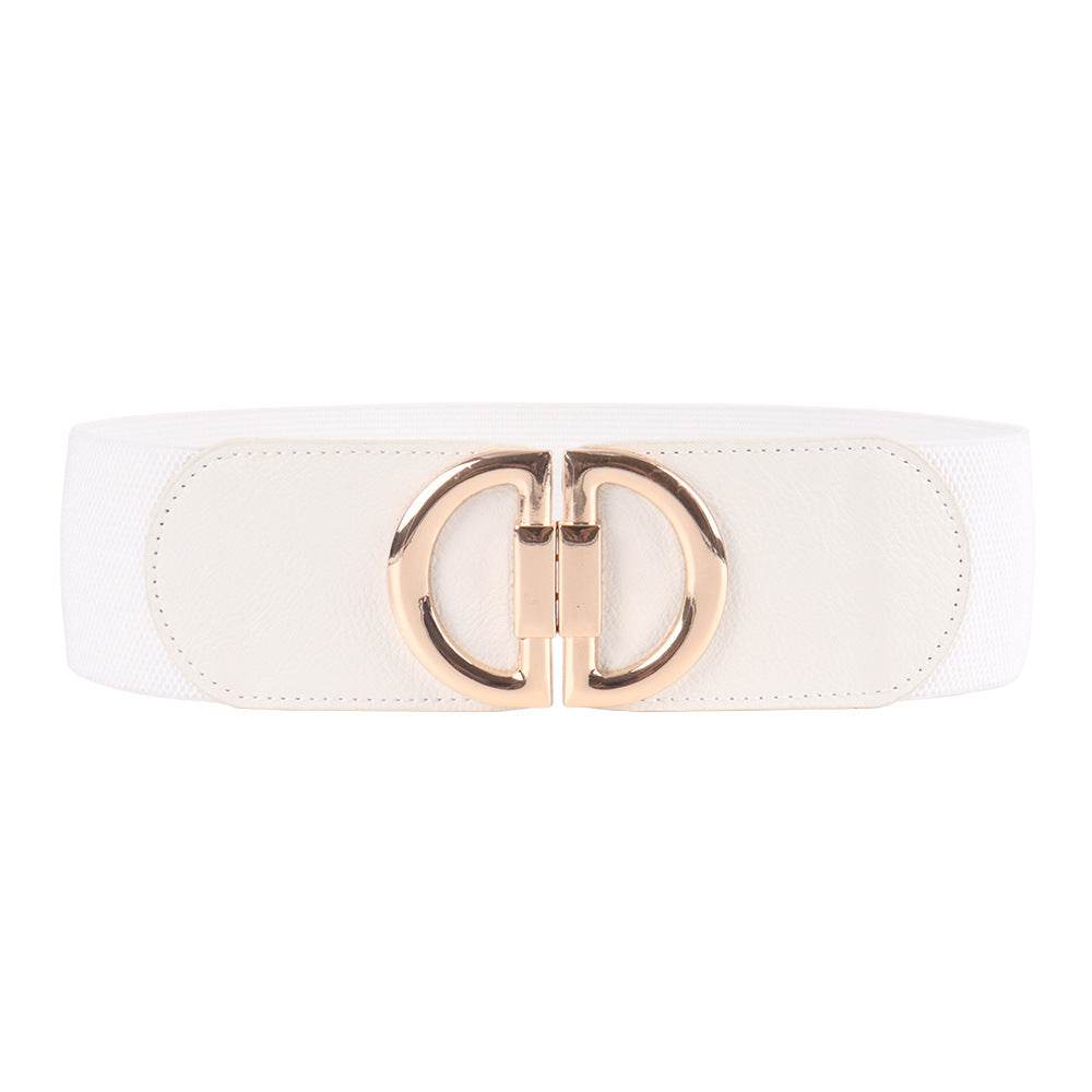 Stylish Women's Wide Belt with Elastic Buckles - Multiple Colors Available - Buy Center US