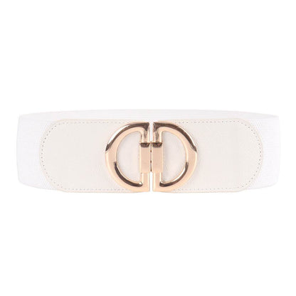 Stylish Women's Wide Belt with Elastic Buckles - Multiple Colors Available - Buy Center US