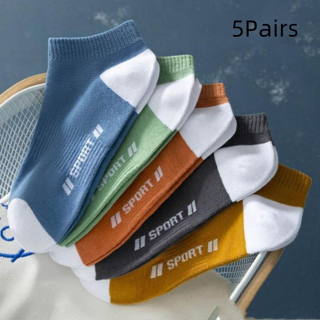 Buycenter Men's Mid-Calf Socks - Trendy Striped, Breathable Fabric, 5 Pairs - Buy Center US