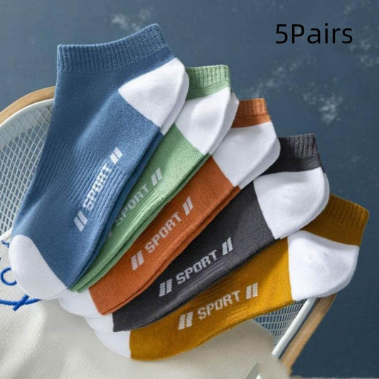 Buycenter Men's Mid-Calf Socks - Trendy Striped, Breathable Fabric, 5 Pairs - Buy Center US