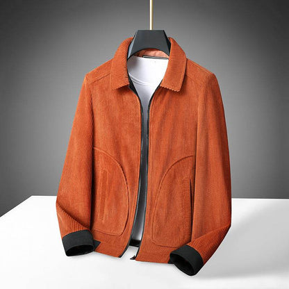 Buycenter Plus Size Corduroy Coat - Rust Red, Khaki, Navy & Black - Buy Center US