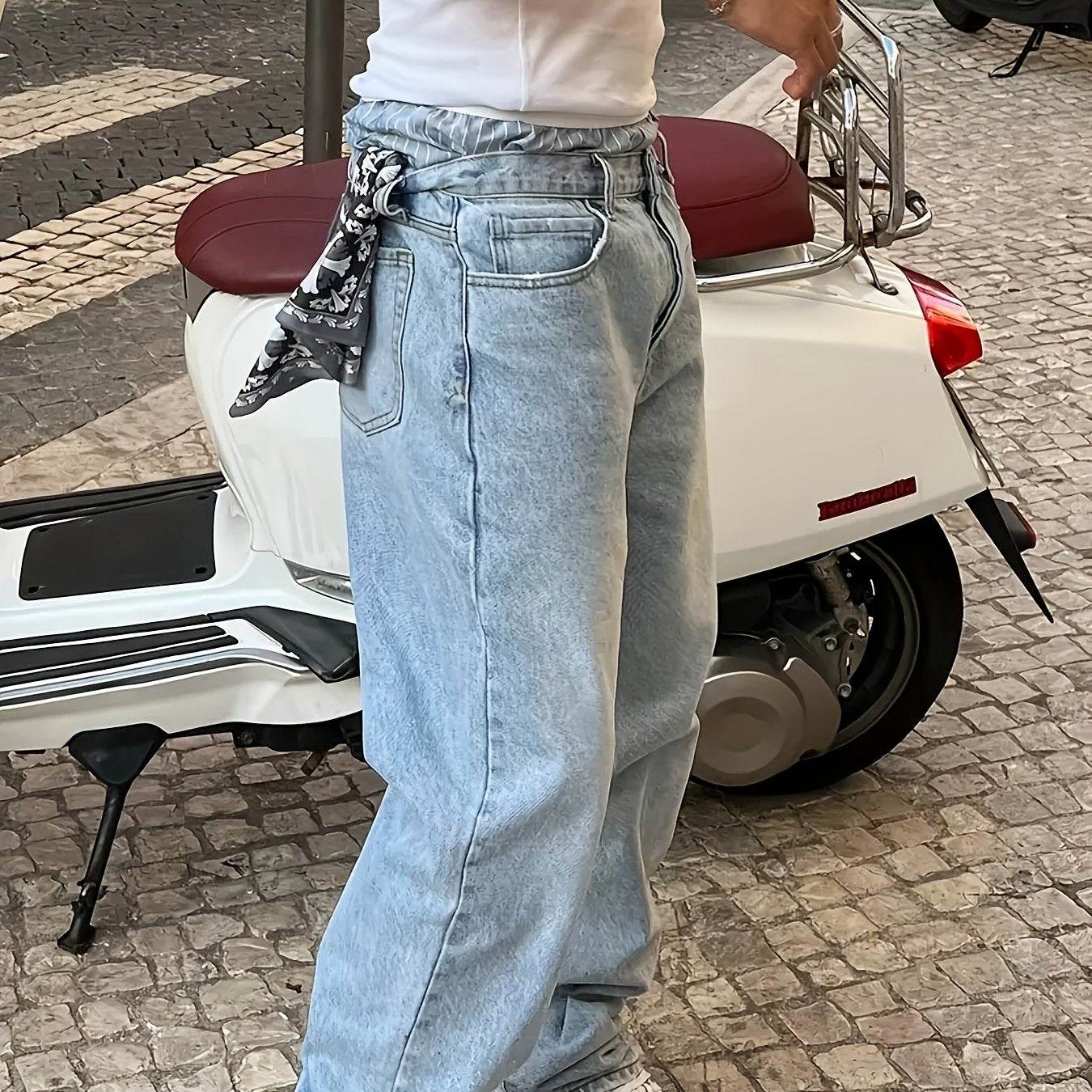 Classic Fit Cotton Blend Denim Jeans - Casual Street Style for Men - Buy Center US