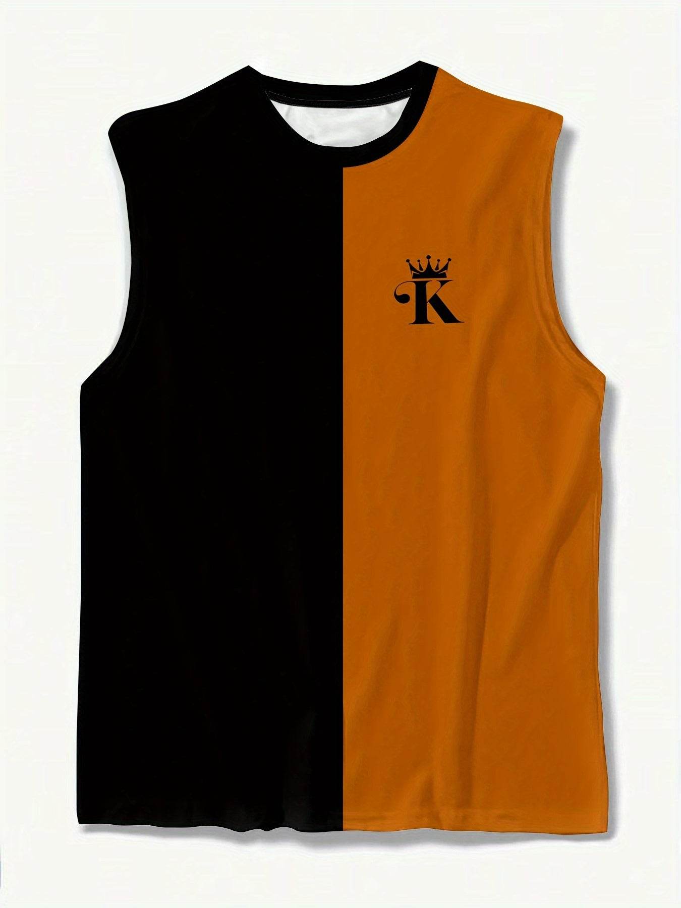 Men's 3D Color Block Sleeveless T-Shirt - Breathable Gym Sportswear - Buy Center US