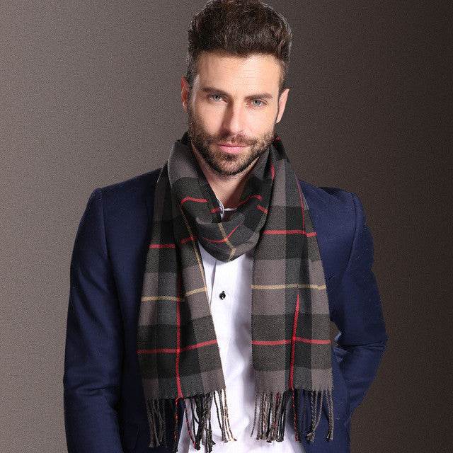 Buycenter Men's Winter Shawl Scarf - Warm Tartan Style for Spring & Autumn - Buy Center US
