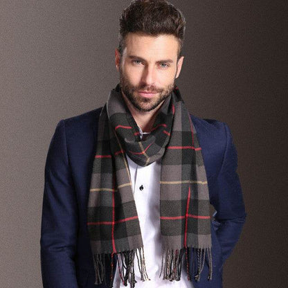 Buycenter Men's Winter Shawl Scarf - Warm Tartan Style for Spring & Autumn - Buy Center US
