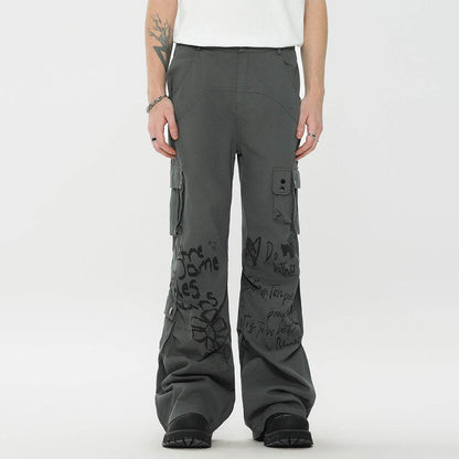 Buycenter Men's Straight White Overalls - American Fashion Casual Style - Buy Center US