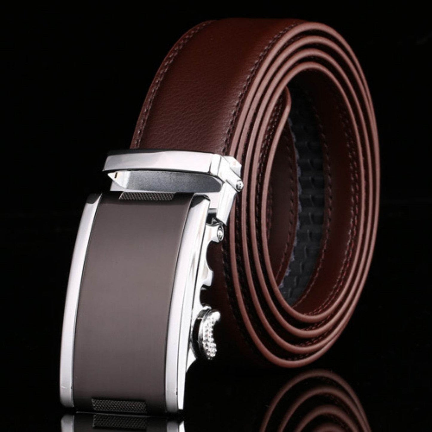Buycenter Men's Automatic Buckle Cowhide Belt - Genuine Leather, Stylish Colors - Buy Center US