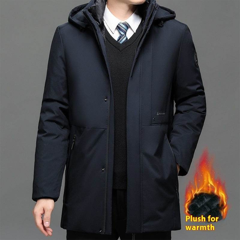Buycenter Men's Thickened Jacket Coat - Plus Size Cotton, Polyester Blend - Buy Center US