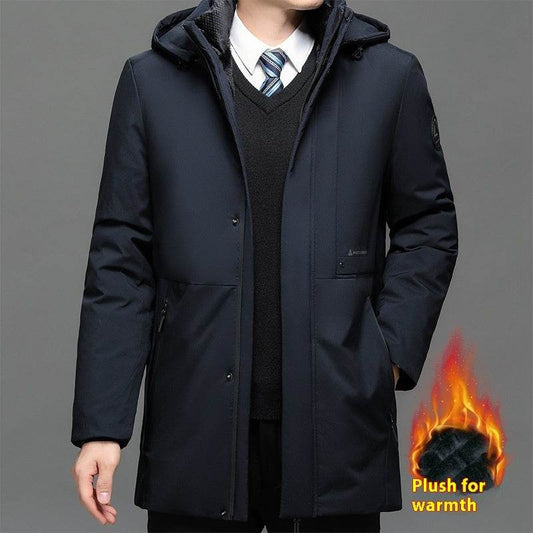 Buycenter Men's Thickened Jacket Coat - Plus Size Cotton, Polyester Blend - Buy Center US